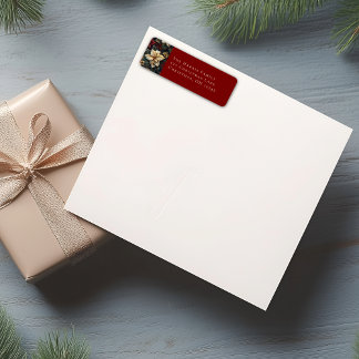 Étiquette d'adresse de retour pour Noël avec poins