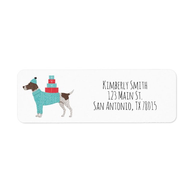 Étiquette d'adresse de retour pour Noël Pointer  (Devant)