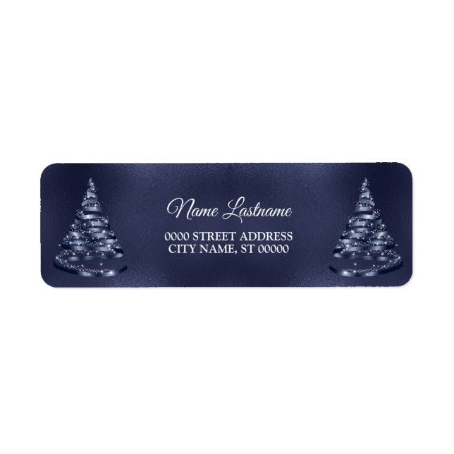 Étiquette d'adresse de retour pour Noël Ruban Arbr (Devant)