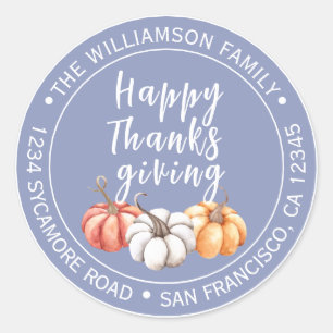 Étiquette d'adresse de retour pour Thanksgiving Du
