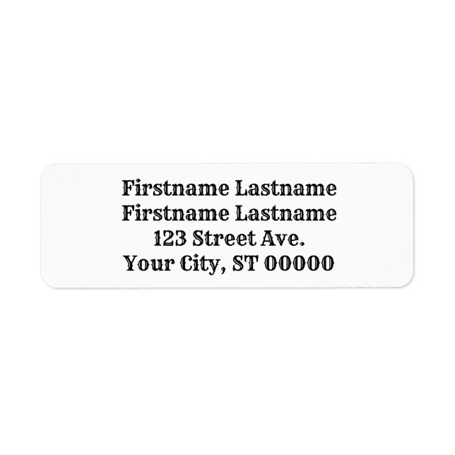 Étiquette d'adresse de retour pour un couple avec  (Devant)