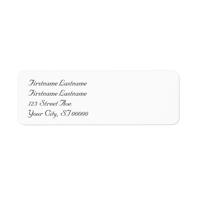 Étiquette d'adresse de retour pour un couple avec  (Devant)