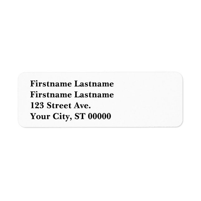 Étiquette d'adresse de retour pour un couple avec  (Devant)