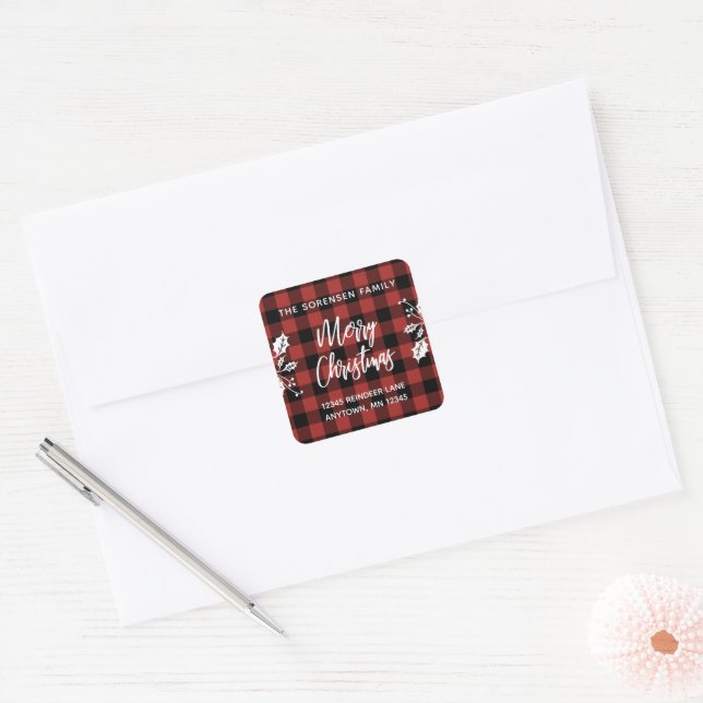 Étiquette d'adresse de retour pour un joyeux Noël  (Enveloppe)