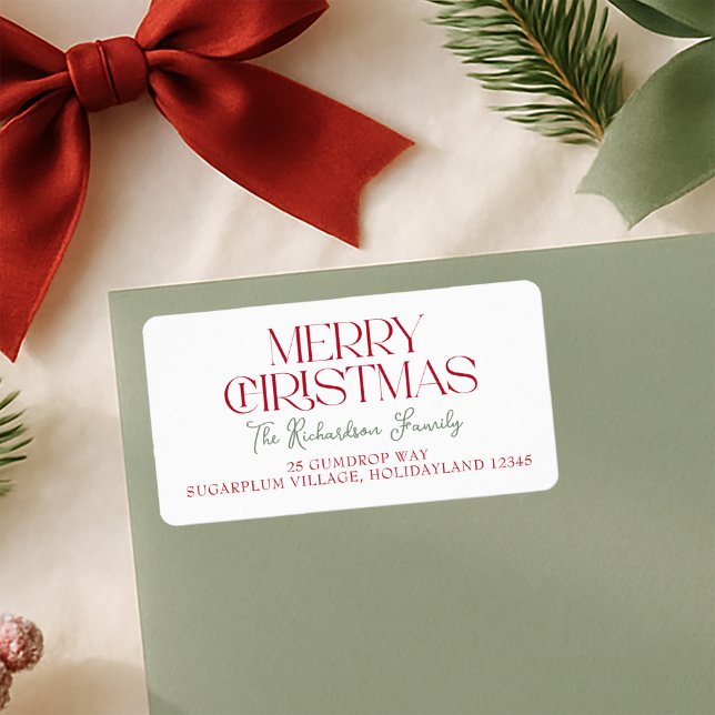 Étiquette d'adresse de retour pour un joyeux Noël (Créateur téléchargé)