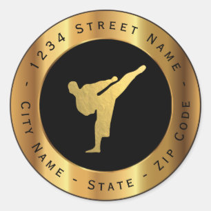 Étiquette d'adresse de retour Premium Gold Karaté