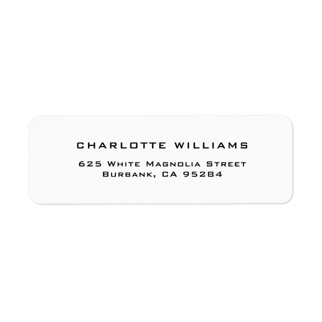 Étiquette d'adresse de retour professionnelle mode (Devant)
