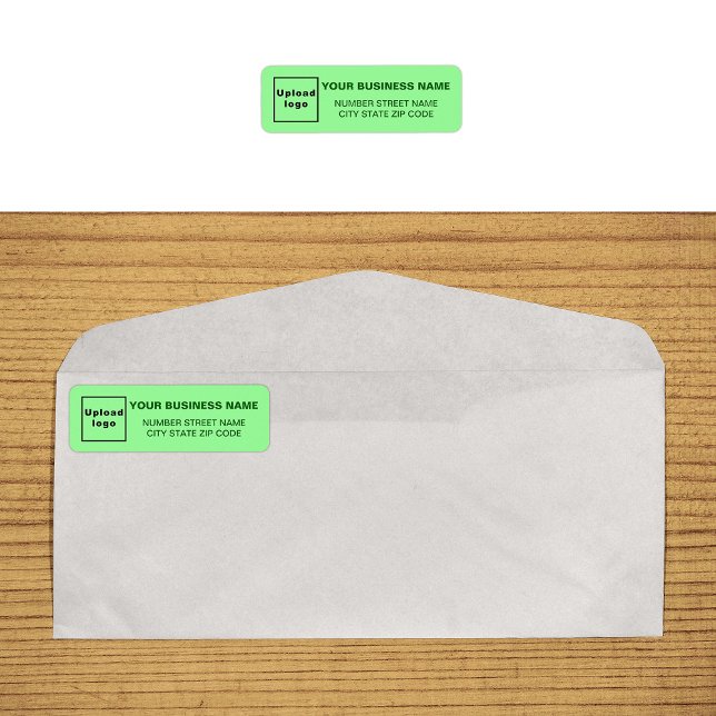 Étiquette d'adresse de retour professionnelle vert (Monochrome green return address label on envelope)