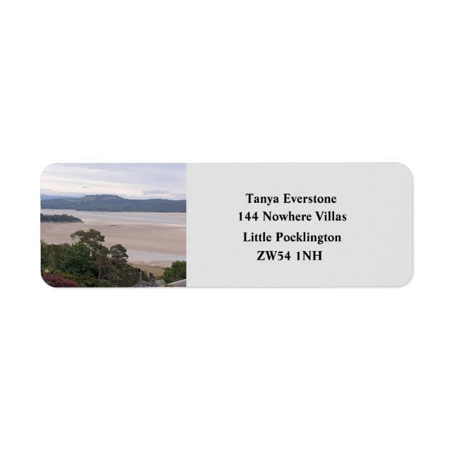 Étiquette d'adresse de retour Rainy Morecambe Bay (Devant)