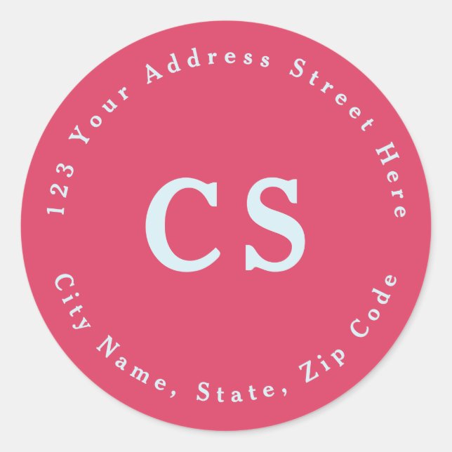 Étiquette d'adresse de retour ronde Modèle brillan (Devant)