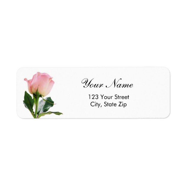 Étiquette d'adresse de retour rose (Devant)
