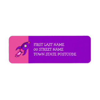 Étiquette d'adresse de retour rose fuseau