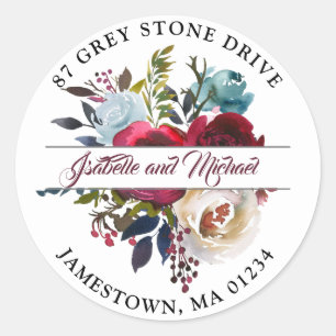 Étiquette d'adresse de retour rouge Bourgogne rust