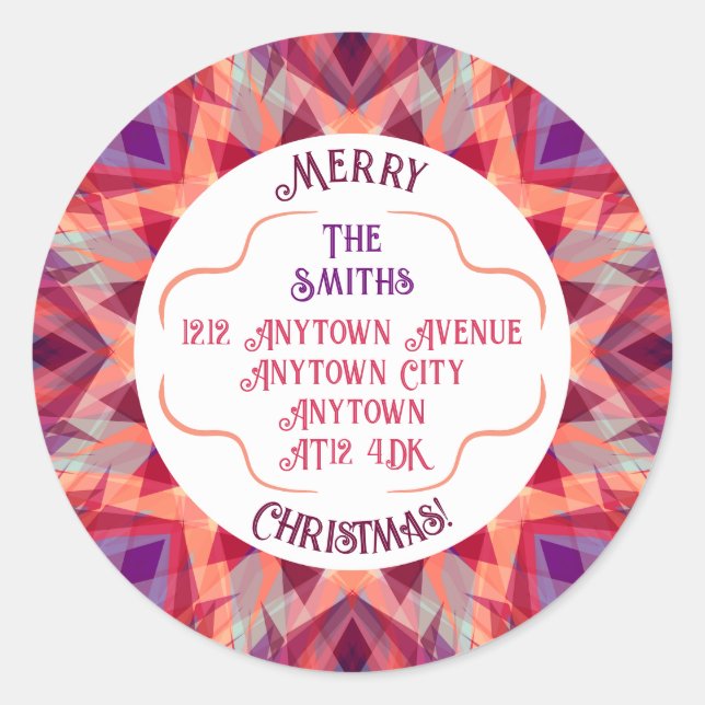 Étiquette d'adresse de retour rouge de Noël Joyeux (Devant)