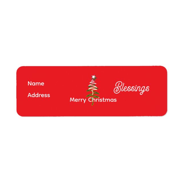 Étiquette d'adresse de retour rouge de Noël person (Devant)