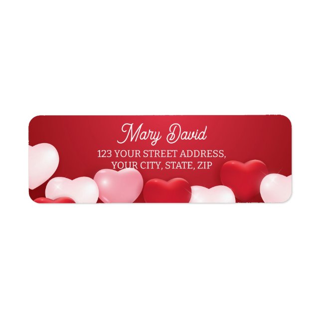 Étiquette d'adresse de retour rouge minimale et mo (Devant)