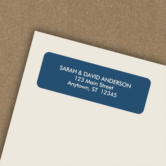 Étiquette d'adresse de retour Royal Bleu Simple (Créateur téléchargé)