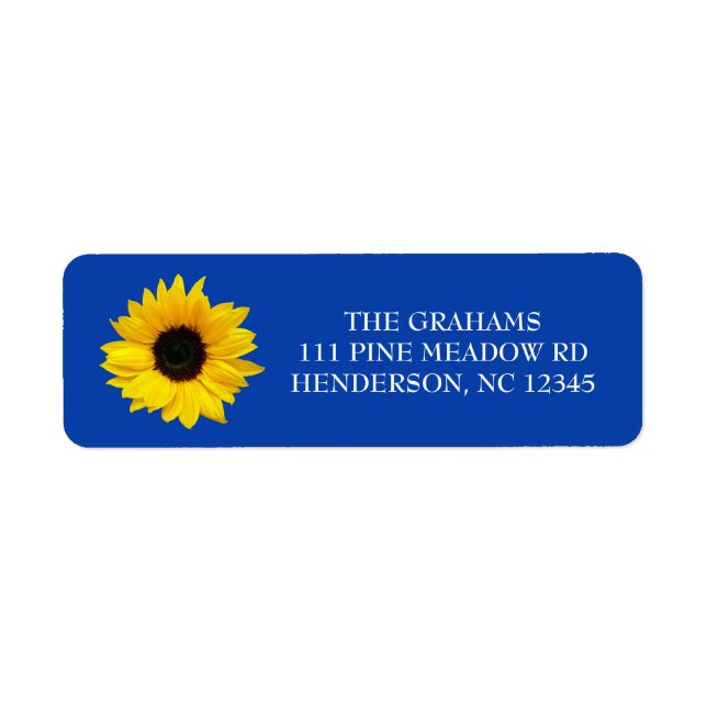 Étiquette d'adresse de retour Royale Bleue Tournes (Devant)