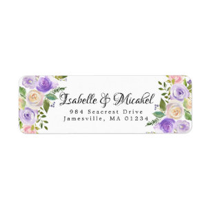 Étiquette d'adresse de retour Rustique Purple Crea