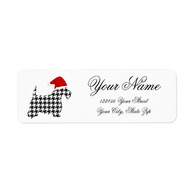 Étiquette d'adresse de retour Scottie Père Noël (Devant)