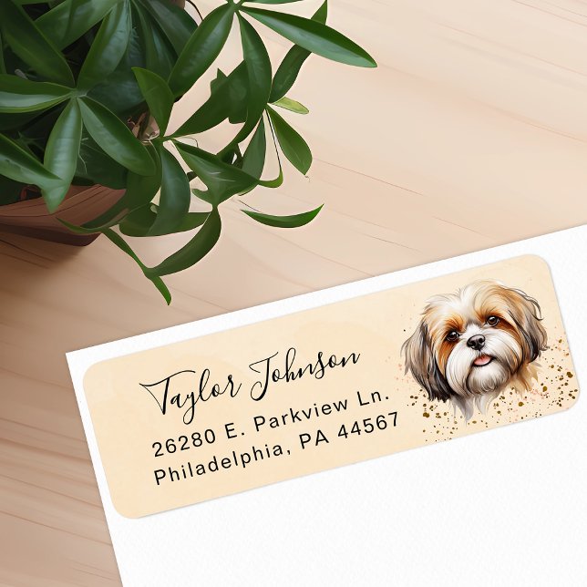 Étiquette d'adresse de retour Shih Tzu (Créateur téléchargé)