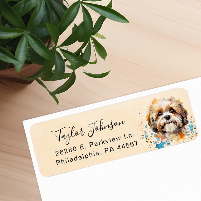 Étiquette d'adresse de retour Shih Tzu (Créateur téléchargé)