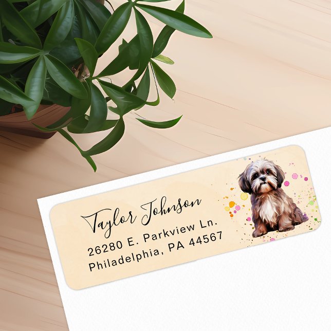 Étiquette d'adresse de retour Shih Tzu (Créateur téléchargé)