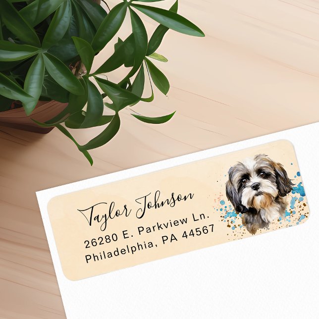 Étiquette d'adresse de retour Shih Tzu (Créateur téléchargé)