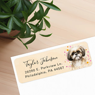 Étiquette d'adresse de retour Shih Tzu