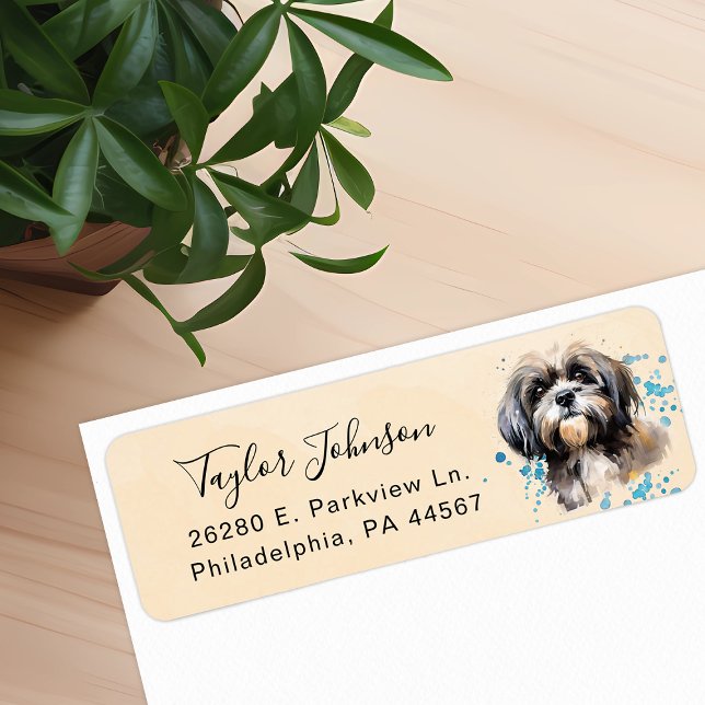 Étiquette d'adresse de retour Shih Tzu (Créateur téléchargé)