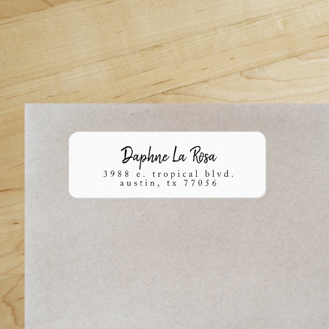 Étiquette d'adresse de retour simple Bohème Minima ("Everyday is abundantly beautiful." 
Sincerely Best Wishes from Lucky Design World)