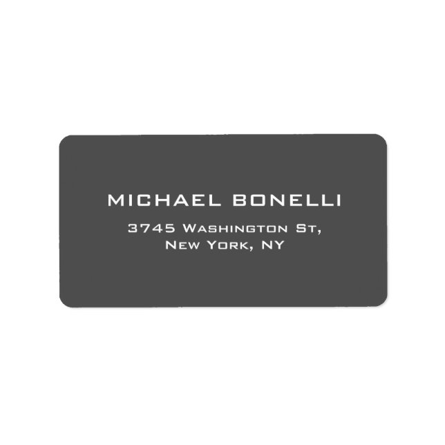 Étiquette d'adresse de retour simple en gris clair (Devant)