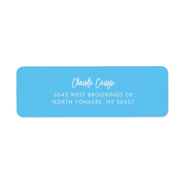 Étiquette d'adresse de retour Sky Blue (Devant)