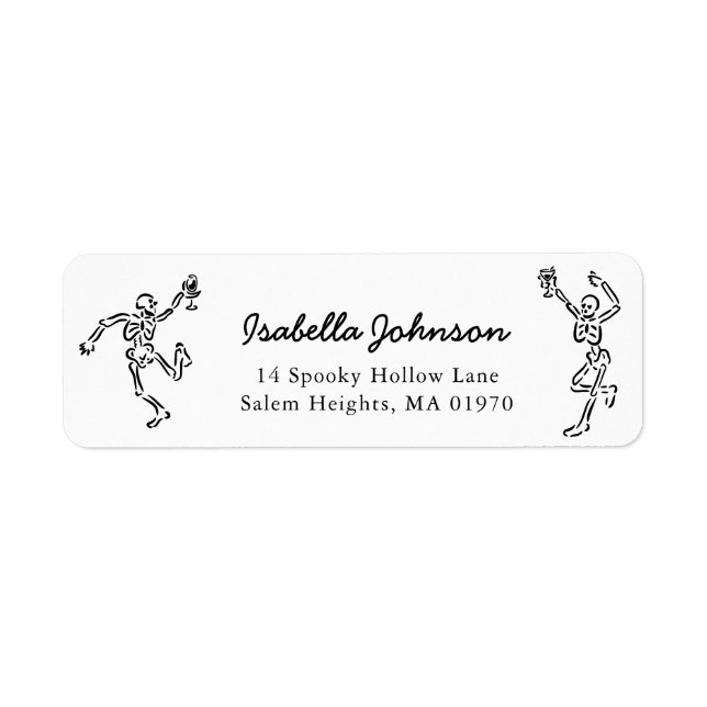 Étiquette d'adresse de retour Squelettes dessinés  (Devant)