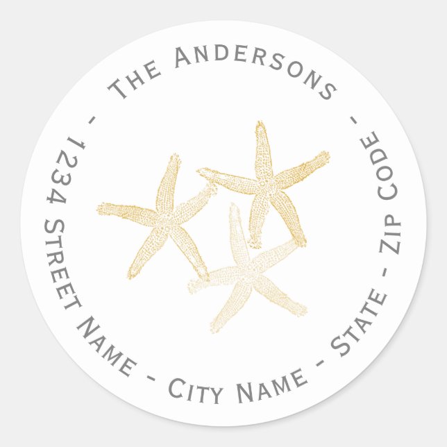 Étiquette d'adresse de retour Starfish (Devant)