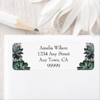 Étiquette d'adresse de retour Succulents
