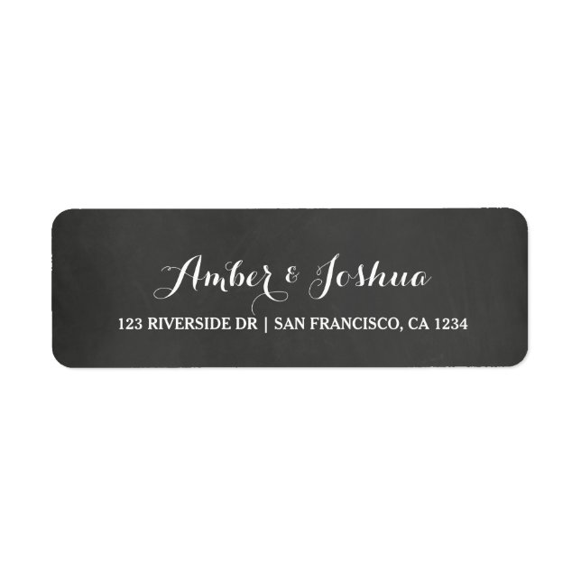 Étiquette d'adresse de retour tableau noir typogra (Devant)