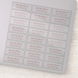 Étiquette d'adresse de retour transparente de scri