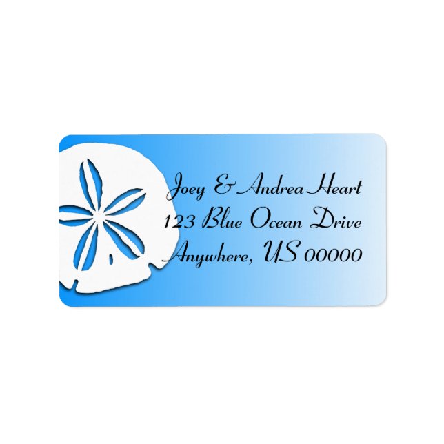 Étiquette d'adresse de retour Tropical Bleu Dollar (Devant)