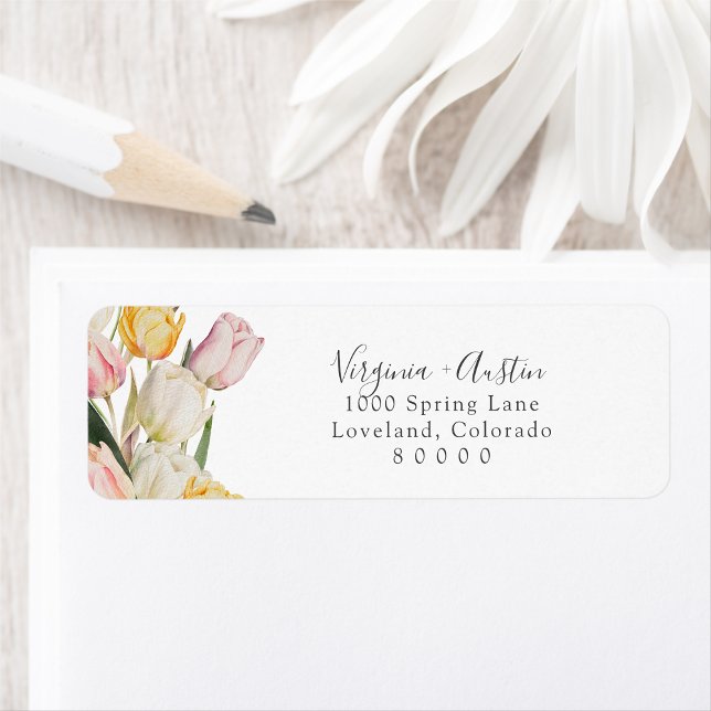 Étiquette d'adresse de retour Tulipe (Tulip Return Address Label by Painted Paperie
)