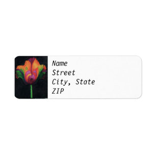 Étiquette d'adresse de retour - Tulipe de perroque