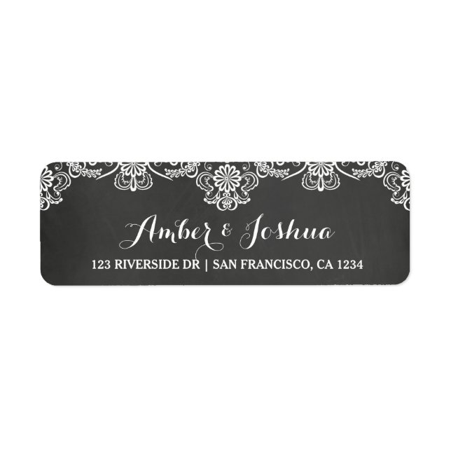 Étiquette d'adresse de retour Typographie Tableau  (Devant)