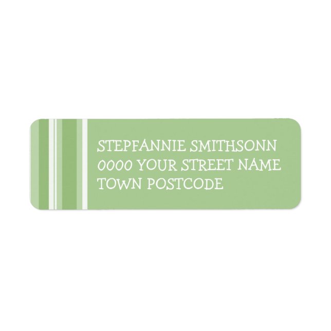 Étiquette d'adresse de retour verte Tangs d'automn (Devant)