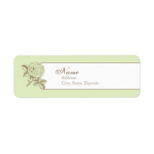Étiquette d'adresse de retour Vintage verte (Devant)
