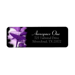 Étiquette d'adresse de retour violet Turbo Vintage