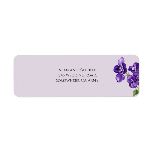 Étiquette d'adresse de retour Violettes Deep Purpl (Devant)