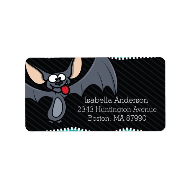 Étiquette d'adresse de retour Wacky Bat Halloween (Devant)