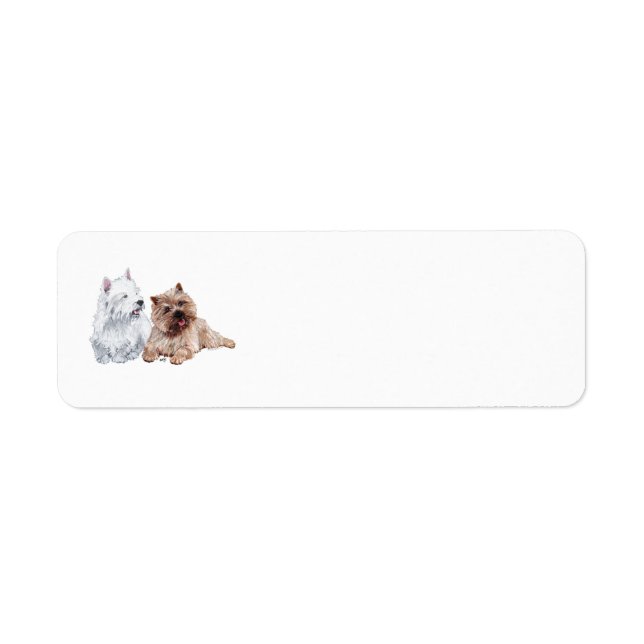 Étiquette d'adresse de retour Westie et Cairn (Devant)