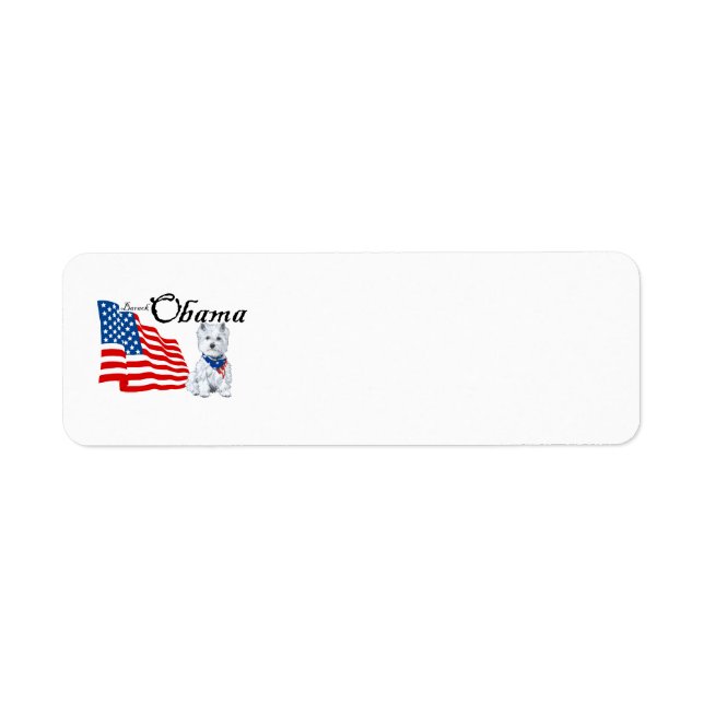 Étiquette d'adresse de retour Westie Obama (Devant)