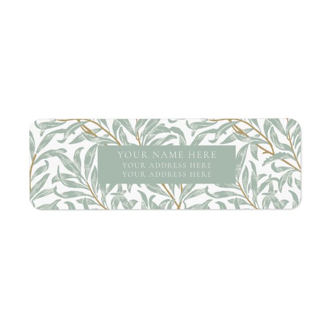 ÉTIQUETTE D'ADRESSE DE RETOUR : WILLIAM MORRIS (Devant)